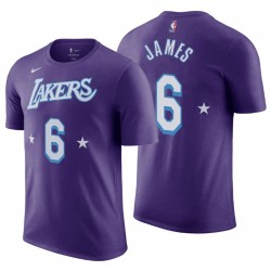 Los Angeles Lakers # 6 Lebron James City Edition T-shirt viola