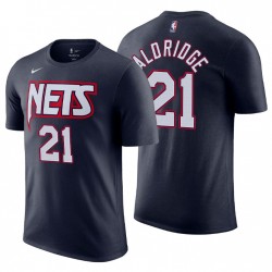Brooklyn Nets # 21 Lamarcus Aldridge City Edition T-shirt navy