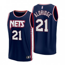 2021-22 Brooklyn Nets Lamarcus Aldridge # 21 replica navy maglia - città