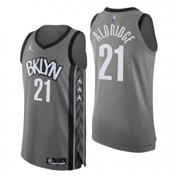 Brooklyn Nets 2021-22 NBA 75th Lamarcus Aldridge # 21 Autentica dichiarazione Grigio Maglia