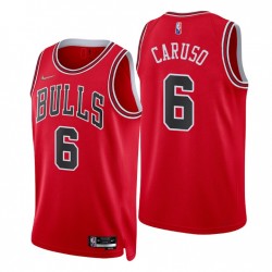 2021-22 Chicago Bulls Alex Caruso # 6 75th Anniversary Diamond rosso swingman icon maglia