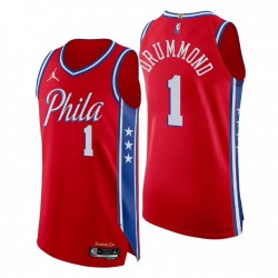 Philadelphia 76ers 2021-22 NBA 75th Andre Drummond # 1 Authentic Rosso Maglia