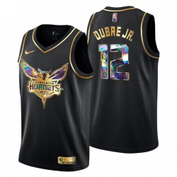 2021-22 Hornets Charlotte Kelly Oubre Jr. # 12 75th Anniversary Golden Edition Nero Maglia