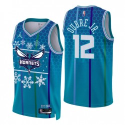 Hornets Charlotte 2021 NBA 75th Christmas Kelly Oubre Jr. # 12 Blue Maglia