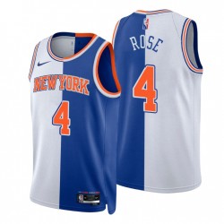New York Knicks Split Edition Derrick Rose n. 4 Royal Bianco 2021-22 Swingman Maglia