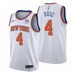 NO.4 Derrick Rose New York Knicks Swingman Bianco Maglia Association Edition