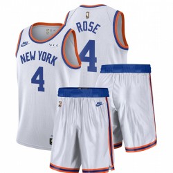 Nike New York Knicks Derrick Rose # 4 Abiti da palestra Bianco Classic Edition