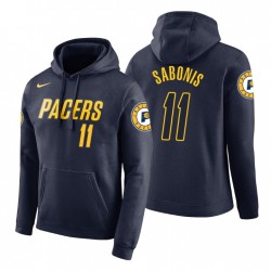 Uomini Indiana Pacers # 11 Domantas Sabonis Navy 2018 City Edition Pullover Hoodie