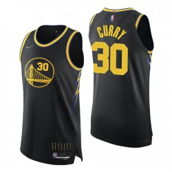 Golden State Warriors 2021-22 NBA 75th Stephen Curry # 30 Authentic Nero Maglia City