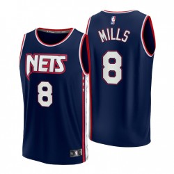 2021-22 Brooklyn Nets Patty Mills # 8 replica navy maglia - città