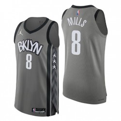 Brooklyn Nets 2021-22 NBA 75th Patty Mills # 8 Autentica dichiarazione Grey Maglia