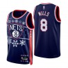 Brooklyn Nets 2021 NBA 75th Christmas Patty Mills # 8 Navy Maglia