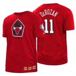 Chicago Bulls Demon Derozan # 11 75th Anniversary spazzolato Rosso T-Shirt City