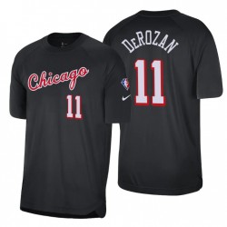 Chicago Bulls Demon Derozan # 11 City Edition Warmup Shooting Nero T-Shirt