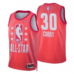 Golden State Warriors # 30 Stephen Curry 2022 NBA All-Star Maroon 75th Maglia