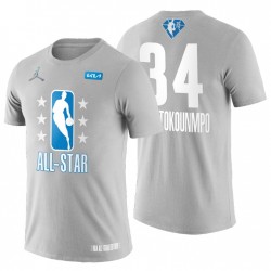 Milwaukee Bucks Giannis AntetokounMpo 2022 NBA All-Star Grigio 75th T-shirt