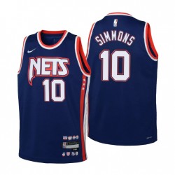 Brooklyn Nets Ben Simmons # 10 75th Anniversary Navy Giovani Maglia City