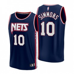 Brooklyn Nets Ben Simmons # 10 Replica Navy Maglia - Città