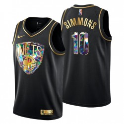 Brooklyn Nets Ben Simmons # 10 Golden Edition NBA 75th Nero Swingman Maglia