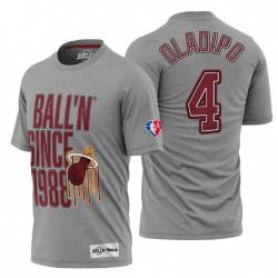 Miami Heat Victor Oladipo # 4 NBA 75th Anniversary T-shirt grigia