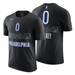 T-shirt della città di Philadelphia 76ers Tyrese Maxey 0 Nero 2020-21