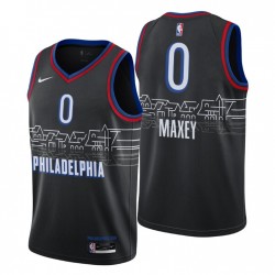 2020-21 Philadelphia 76ers Swingman Maglia Tyrese Maxey No. 0 City Edition Nero