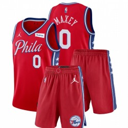 Philadelphia 76ers Nike Dichiarazione edizione Tyrese Maxey # 0 abiti da palestra Rosso