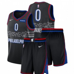Nike Philadelphia 76ers Tyrese Maxey # 0 Nero City Edition Gym Autuits