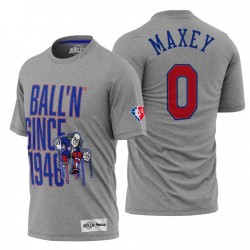 Philadelphia 76ers Tyrese Maxey # 0 75th Diamond Anniversary Grey T-Shirt