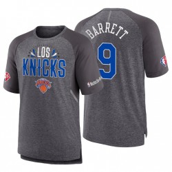2022 New York Knicks Noches ENE-BE-A Shooting RJ BARRETT Heathered Grigio Grigio T-shirt raglan