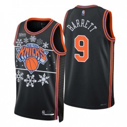 New York Knicks 2021 NBA 75th Christmas RJ BARRETT # 9 NERO MAGLIA