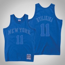 Gli uomini di New York Knicks Frank Ntilikina & 11 Blue Washed Out Maglia