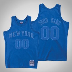 Gli uomini di New York Knicks su misura e 00 blu slavato Maglia